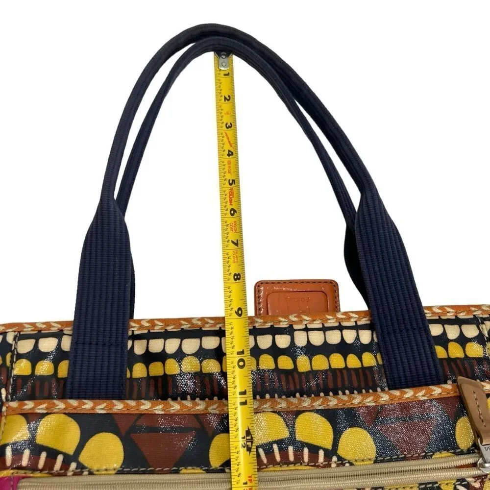 Fossil Vintage Key-Per Waxed Cotton Weekender Baby Bag Abstract Retro Print